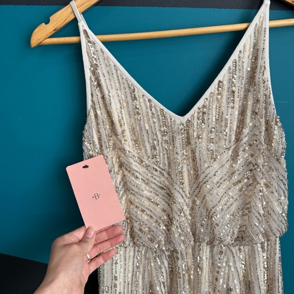 BHLDN NWT Pink and Gold Sleeveless Maxi gown - Picture 6 of 16